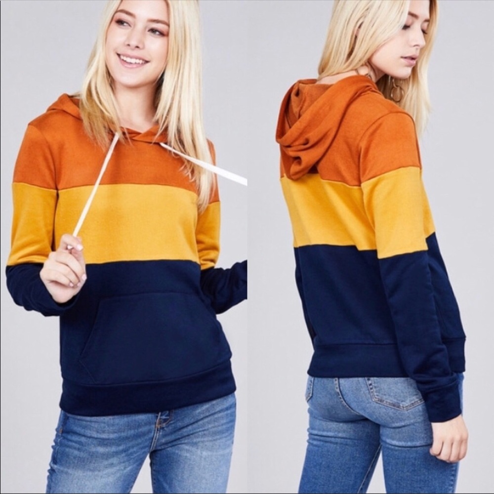 NEW!❗️LAST ONE❗️COLOR BLOCK HOODIE - Picture 2 of 2